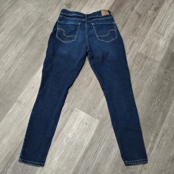 Signature Levi Strauss Gold Dark Washed Denim Blue Mid Rise Skinny Jeans 6M 28W - Picture 3 of 9